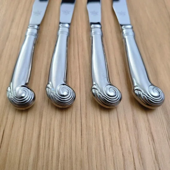 Kirk Stieff WILLIAMSBURG ROYAL SHELL Old French Pistol Dinner Knife SS China - Picture 3 of 9